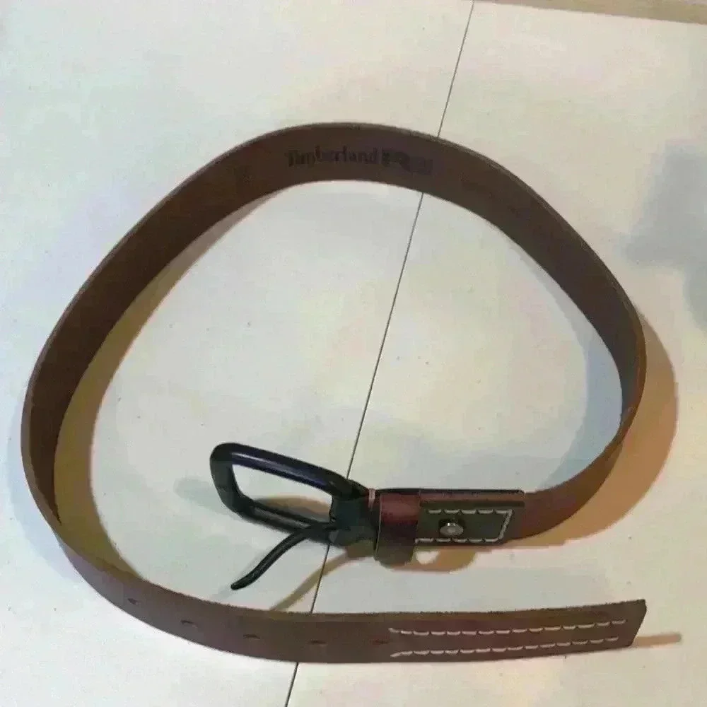 Timberland Pro  Brown Genuine Full Grain Leather Belt with Black Buckle Size 32